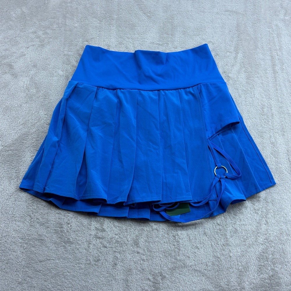 Halara Pleated Skort Women M Blue Cutout O-Ring Athletic Tennis Pickleball Golf